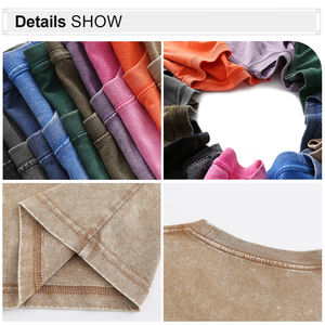 100% Cotton 230grams Blank T-shirts Custom Drop Shoulder Heavy Weight Washed Vintage Mens <b>TShirt</b> - Product Image 3