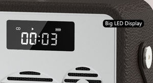 Lecteur <span class=keywords><strong>CD</strong></span> portable, lecteur de musique compact antidérapant, écran LCD, port USB, sortie 10W, batterie 2200mAh, compatible maison, voyage, voiture, OEM - Product Image 3