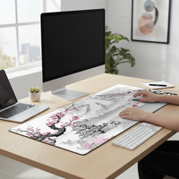 Tapis de souris de jeu XXL personnalisé, imprimé avec des dessins animés, en caoutchouc imperméable, surface en tissu ultra-lisse, bords cousus, pour utilisation sur PC