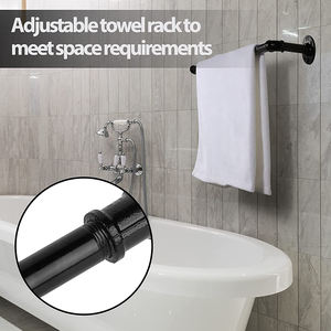 Ensemble d'accessoires de salle de bain Aquacubic à quatre pièces, en acier inoxydable noir, accessoires industriels, matériau métallique - Product Image 4