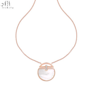 High Quality Wholesale Natural Mother-of-Pear Necklace Fine Jewelry Manufacturer Export 18K Solid Gold Natural Diamonds Necklace - Product Image 4