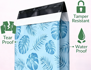 Sacs d'expédition en polyéthylène, 100 pièces, design tropical mignon, imperméables, résistants aux déchirures, pour vêtements, enveloppes auto-adhésives - Product Image 3