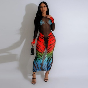 Moda 3D <span class=keywords><strong>abito</strong></span> lungo Casual aderente con stampa del corpo da donna Sexy a girocollo a manica lunga Slim Party Maxi abiti da festa Streetwear vestito Y2K - Product Image 5