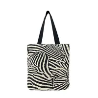 SKYNKE Shopping bag - stripe/black white 17 ¾x14 ¼