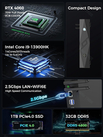 Mini PC para Juegos Mini Tree de 13.ª Generación, Intel Core I9 12900H 13900H I7 13700H RTX4070 8G 2.5G LAN DDR5 Win11 3 Pantallas 4K HD2.0 WIFI6
