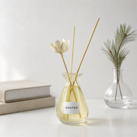 Bouteille en verre vide personnalisée pour diffuseur à bâtonnets, forme unique, 100ml 150ml 200ml, dégradé givré, logo personnalisé pour emballage de parfum