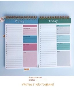 A5 buku catatan rencana harian Spiral terikat warna tinggi lucu portabel Cross-Border jurnal bahasa Inggris untuk belajar jurnal kulit PP - Product Image 6