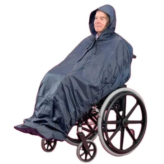 Nouveau design léger robuste sécurité homme âgé handicapé fauteuil roulant poncho de pluie