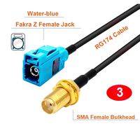 Câble adaptateur d'antenne universel Fakra-Z mâle vers SMA mâle pour GSM GPS DAB TV Antennes RG174 Câble