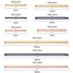 100 Stks/pak 316l Chirurgisch Staal Extern Schroefdraad Barbell Pinnen Tong <span class=keywords><strong>Piercing</strong></span> Accessoires Voor Tepel/Oor Industriële Piercings - Product Image 6