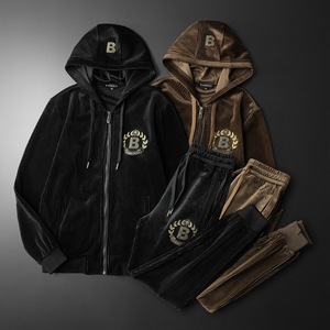 Ensemble 2 pièces pour <span class=keywords><strong>homme</strong></span> en velours côtelé : shacket et pantalon, manches longues, décontracté, automne-hiver, survêtement, ensemble chemise-veste - Product Image 3