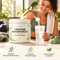Créatine monohydratée en poudre, marque privée OEM, saveurs personnalisées, soutient l'énergie