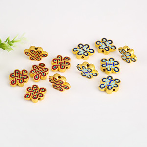 ลูกปัดเคลือบสีแดงน้ำเงินลายปมจีนแบบคลอซอนน์ ของ Lisheng Jewelry สำหรับทำเครื่องประดับ DIY สไตล์เรโทรศิลปะ - Product Image 2