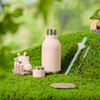 Vente en gros de gobelets isothermes pour enfants en acier inoxydable de 480 ml avec un design mignon de tête d'animal de dessin animé, portables, sans BPA, pour boissons chaudes/froides