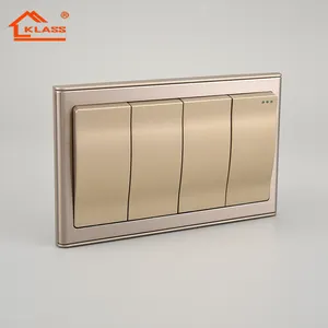 High quality 146 style 4gang 1way 2way wall switch stainless steel panel design for home house office use
