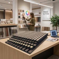 Panneaux muraux acoustiques en bois massif résistant au feu avec isolation phonique pour la réduction du bruit intérieur des bâtiments