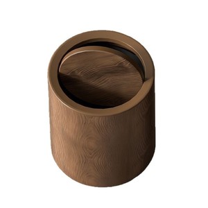 Wood Grain Wastebasket Large Capacity <b>Swing</b> Lid Living Room Kitchen Office Use - Product Image 5