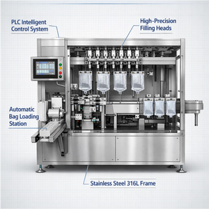 Máquina de Llenado y Sellado de Bolsas IV PNS-A4T, Semiautomática, Mecánica, 220V, Controlada por PLC, para Llenado de Fluidos CAPD, Fabricada en Fábrica - Product Image 6