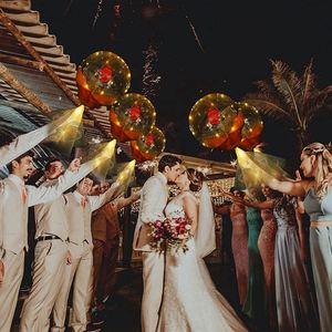 Anniversary LED <b>Balloons</b> Clear Light up <b>Flowers</b> Bobo <b>Balloon</b> with Stick for Wedding Party Valentine Halloween Christmas - Product Image 4