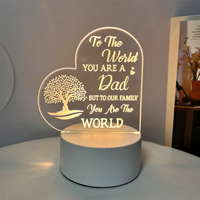 Lámpara de Escritorio LED Moderna con Ilusión 3D, Mini Lámpara Nocturna Acrílica de Dibujos Animados, Luz Blanca Cálida, Control Táctil, Funciona con Batería, para Dormitorio