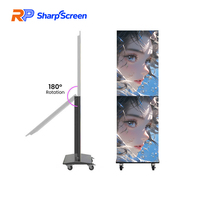 Écran d'affichage LED pliable pour événements en intérieur GOB, 640*1920mm, intelligent, WiFi, haute luminosité, P2 P2.5, facile à transporter