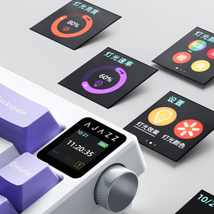 AJAZZ AK650 <strong>Dreamweaver</strong> Switch (Factory Lavender-Ice-Sky) Tri-mode W/ OLED Display RGB DIY Mechanical <strong>Keyboard</strong> - Product Image 5