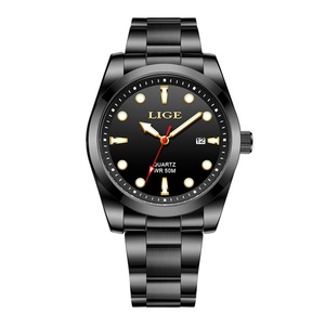 Montre à quartz en alliage de nouvelle conception en gros, bracelet en acier inoxydable de 40 mm, aiguille en verre, calendrier lumineux, montre-bracelet pour homme - Product Image 6