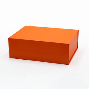 Couvercle magnétique pliable personnalisé, papier artistique, couleur orange, boîtes cadeaux - Product Image 2