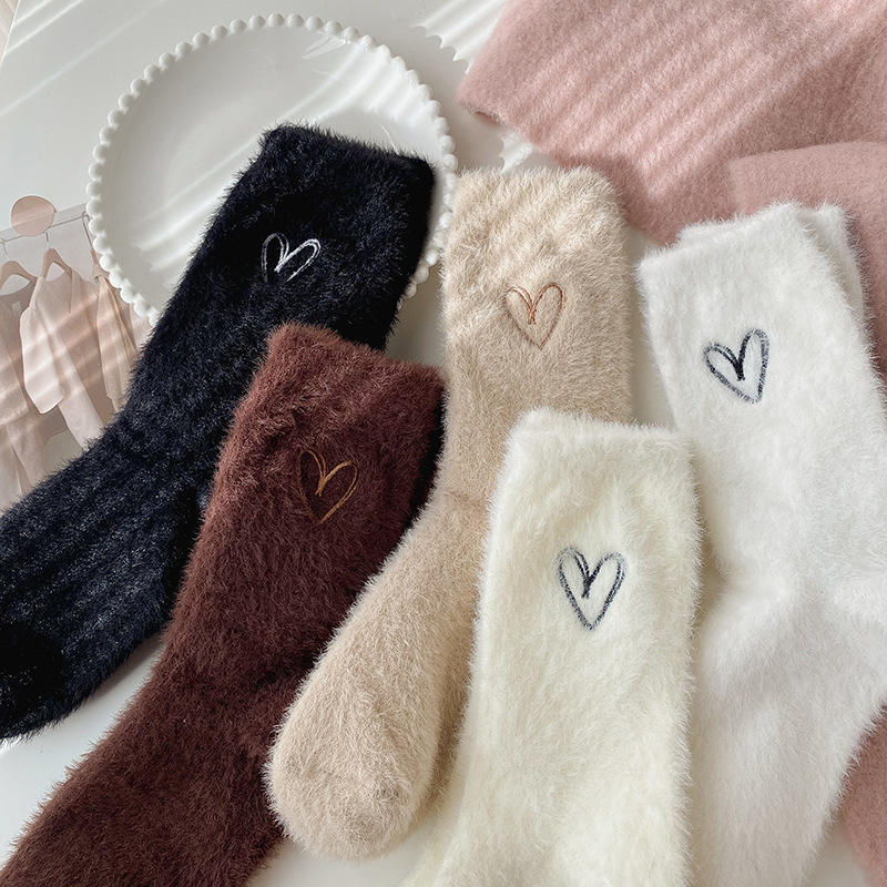 Bulk Wholesale High Quality Winter OEM Calcetines Calientes De Las Mujeres Women Crew Fuzzy Socks