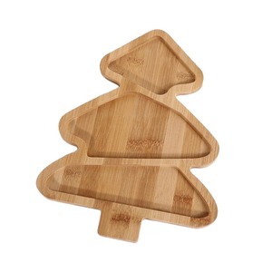 Christmas Tree Bamboo Tray Divided Dessert Serving Plate For Party Snacks And Fruit 21.5X27.9Cm - Product Image 4