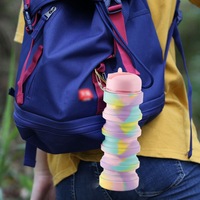 Bouteilles Yetti personnalisées en silicone, sans BPA, pliables, réutilisables, écologiques, 600 ml, lavables au lave-vaisselle, unisexes, sublimables, vente en gros