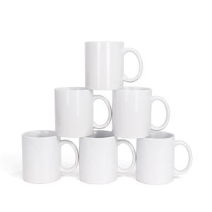批发白色热升华空白马克杯 12 盎司热压打印机咖啡杯陶瓷杯用于印刷 - Product Image 1