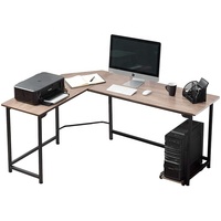 Bureau d'ordinateur en forme de L, bureau d'ordinateur noir avec tiroir, poste de travail pour la maison, le bureau, l'écriture et les études