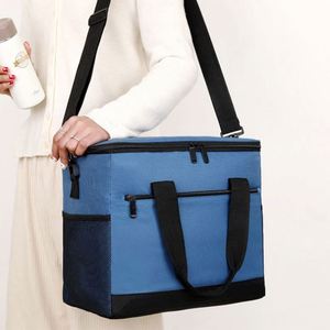 Sac isotherme de pique-nique portable en tissu Oxford avec feuille d'aluminium, sac à déjeuner thermique personnalisé pour la conservation des aliments frais avec fermeture éclair - Product Image 4