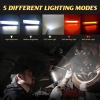 ASORT Lampe de travail LED COB rechargeable, lampe d'inspection portable USB, tête rotative à 180° avec clip ceinture pour atelier, garage, réparation