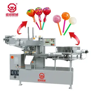 Shengwei Machinery high productivity pillow lollipop stick candy bar flow wrapping twist packaging machine