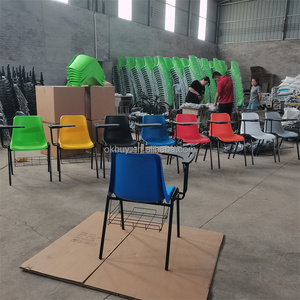 <span class=keywords><strong>Stackable</strong></span> nhựa PP Shell kim loại trường Canteen bảng và ghế màu đen với bàn viết cho sinh viên - Product Image 4