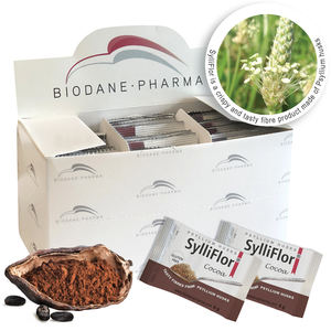 Fibra Dietética con Sabor a Cacao, SylliFlor, Cáscaras de Psyllium en Polvo, Suplementos de Fibra, Isabgol, Biodane Pharma DK - Product Image 1