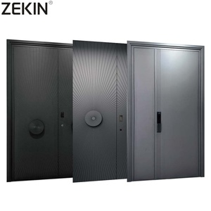 Zekin Customized Aluminum Alloy Security doors As2047 Certified Tempered Glass Heat <b>Insulation</b> Entry Front Doors - Product Image 1