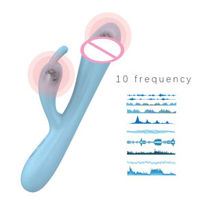 Voll verpacktes Silikon Ergonomische Form Klitoris G-Punkt Massage gerät Heizung Klopfer Kaninchen Vibrator für Erfahrung gemischte Orgasmen - Product Image 2