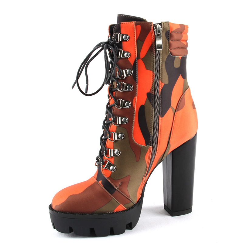 chunky high heel ankle boots