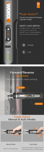 Ensembles de <span class=keywords><strong>tournevis</strong></span> électriques 4V WX242, <span class=keywords><strong>tournevis</strong></span> électriques intelligents sans fil, mandrin SDS, rechargeables par USB, 30 embouts - Product Image 6
