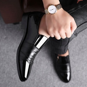 Chaussures Oxford en cuir formelles pour hommes XuanWu, à bout pointu, à enfiler, légères, respirantes, avec semelle intermédiaire en caoutchouc, pantoufles décontractées d'automne - Product Image 3