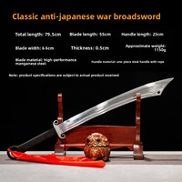 Rotes chinesisches Anti-Japan-Kriegs-Breitschwert aus Manganstahl, einteilig geschmiedet, für Kampfkünste und Kältekampf