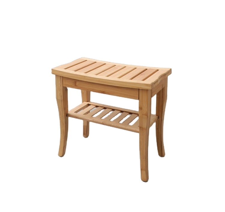 Бамбуковая душевая скамейка сиденье для ванной водонепроницаемый душевой стул с полкой для хранения Органайзер стул для помещений