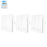 Nouveau commutateur intelligent WiFi 10A 2026 avec panneau mural en PC et télécommande pour Alexa & Google Home Smart Home