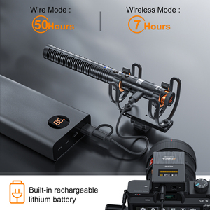 Microphone sans fil <span class=keywords><strong>COMICA</strong></span> VM30 XLR à condensateur super cardioïde, portable, avec contrôle de gain, affichage OLED, alimentation, pour caméra, 2.4G - Product Image 5