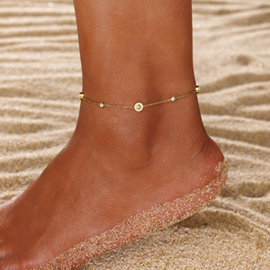 Браслеты на ногу Hongtong C1-121 из нержавеющей стали с двойной цепочкой в форме клевера, милые, высококачественные, модные, хит продаж - Product Image 3