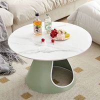 Table basse en métal, style nordique, ensemble de meubles, table ronde moderne, table d'appoint, table à thé, table d'appoint latérale, table basse en marbre blanc de luxe pour salon