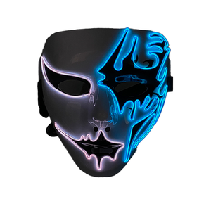 Masque d'Halloween en PVC multicolore lumineux <span class=keywords><strong>à</strong></span> LED, respirant, effrayant et terrifiant, accessoire de costume pour soirée dansante - Product Image 1